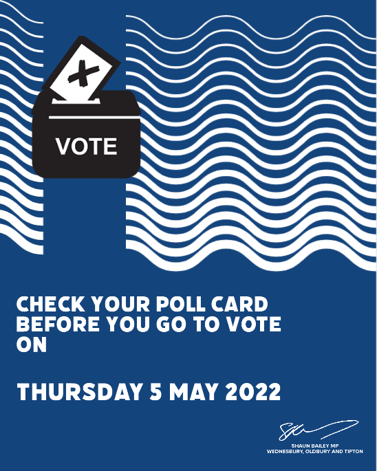 Check your poll card before you go to vote on Thursday 5 May 2022.