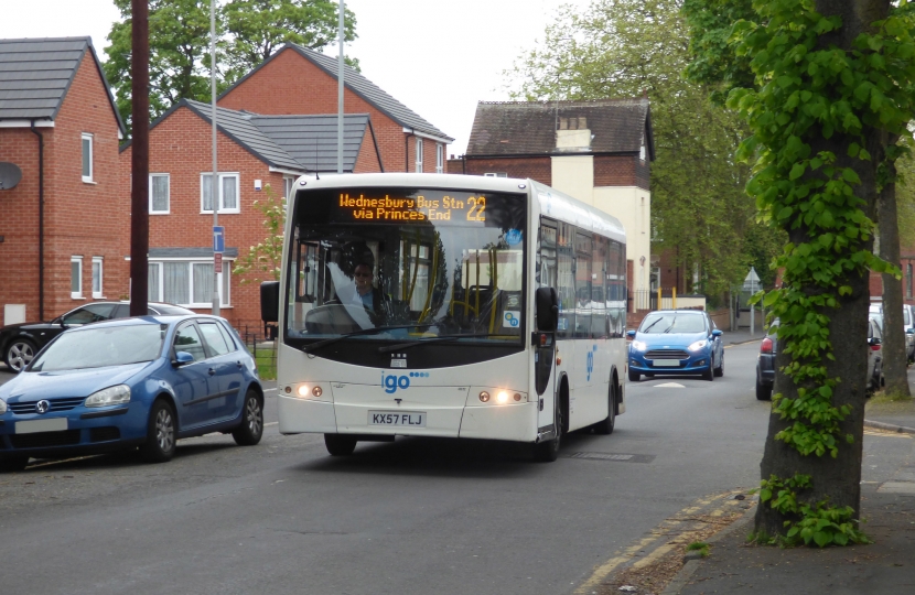 Elliott Brown photo of bus going to Wednesbury bus station via Princes End