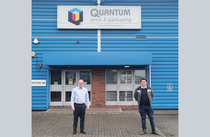 Shaun with Giles Foden from Quantum Print and Packaging