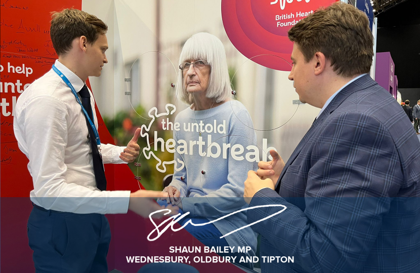Shaun Bailey MP supporting British Heart Foundation