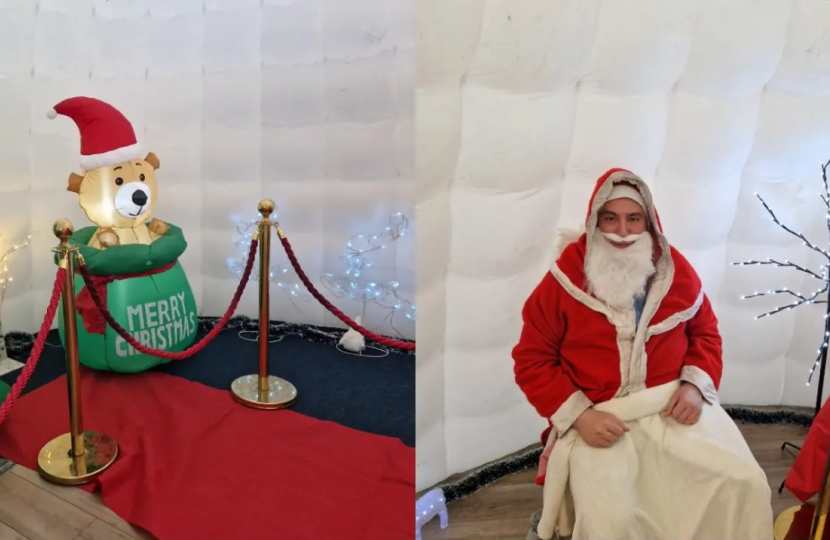Shaun dressed as Santa Clause