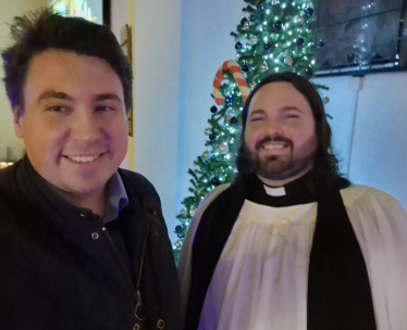 Shaun with Vicar Mark Wilson