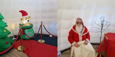 Shaun dressed as Santa Clause